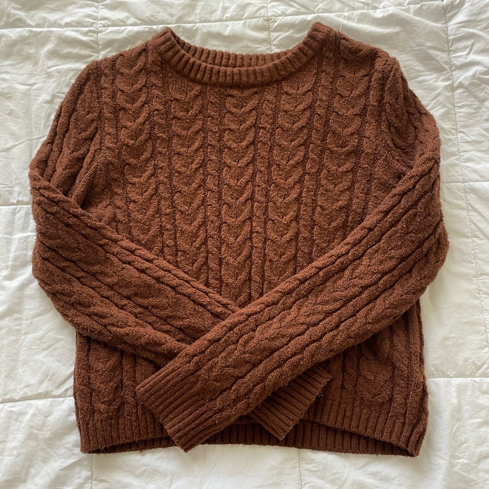 Chocolate Brown American Eagle Knit Sweater
